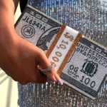 Money Clutch Rhinestone Purse $10,000 Dollars
