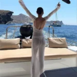 Long Sleeve Round Neck See Through Summer Cover Up Dress - Image 4