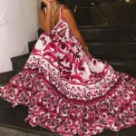 Floral Printed Sleeveless High Waist Dress - Image 2