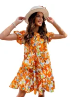 Summer New Color Printed Mini Dresses - Image 4